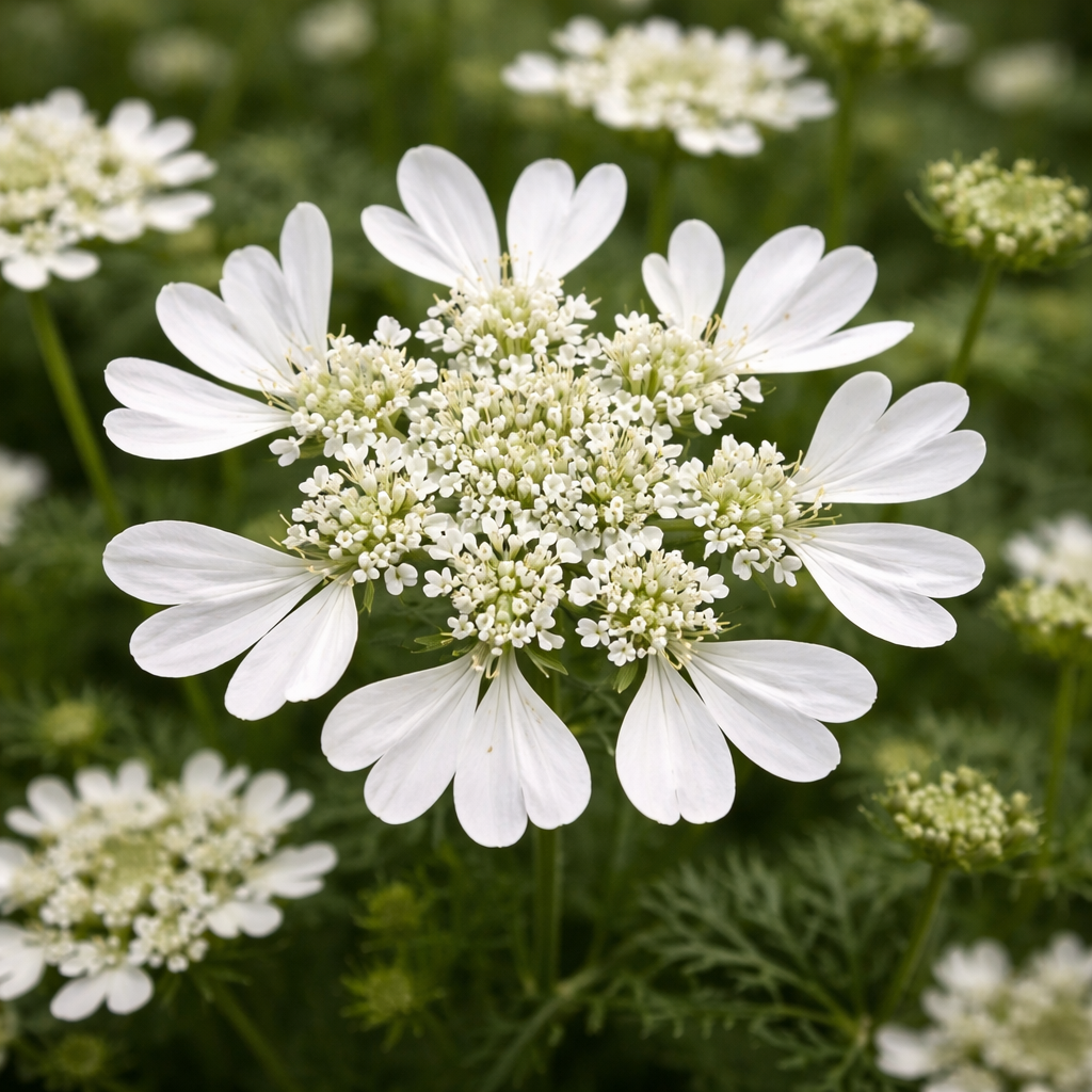 Orlaya à grandes fleurs